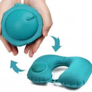 Travel inflatable neck pillow